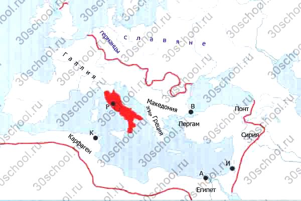 Римская империя в первые века нашей эры 5 класс карта